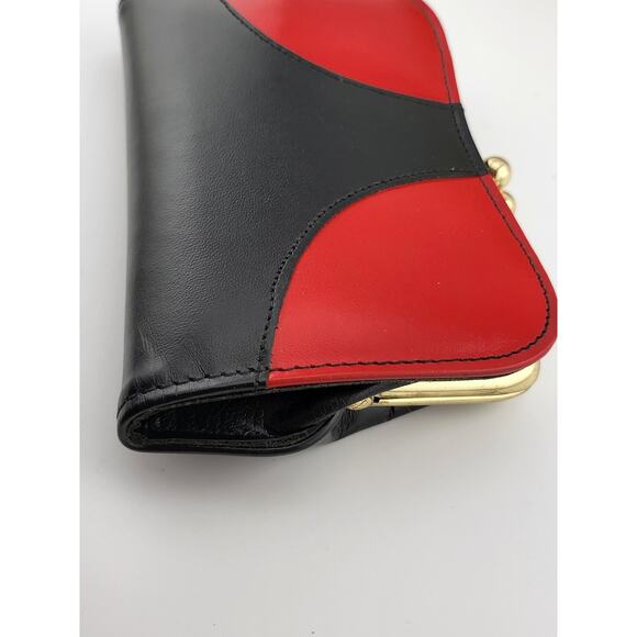 Vintage Carter Leather Wallet Black Red w Box Greenwich Village NY NOS - Picture 4 of 16